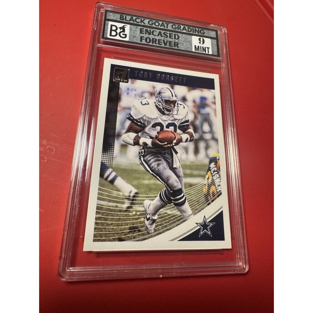 2018 Panini Donruss Tony Dorsett #33 Black Goat Grading Dallas Cowboys